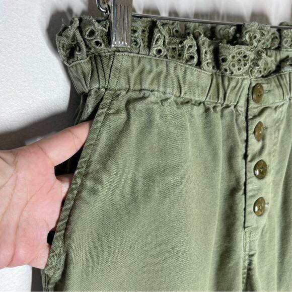 The Great. Sz  1 - S Eyelet Gunny Sack Trouser Pants Army Green - Picture 5 of 7
